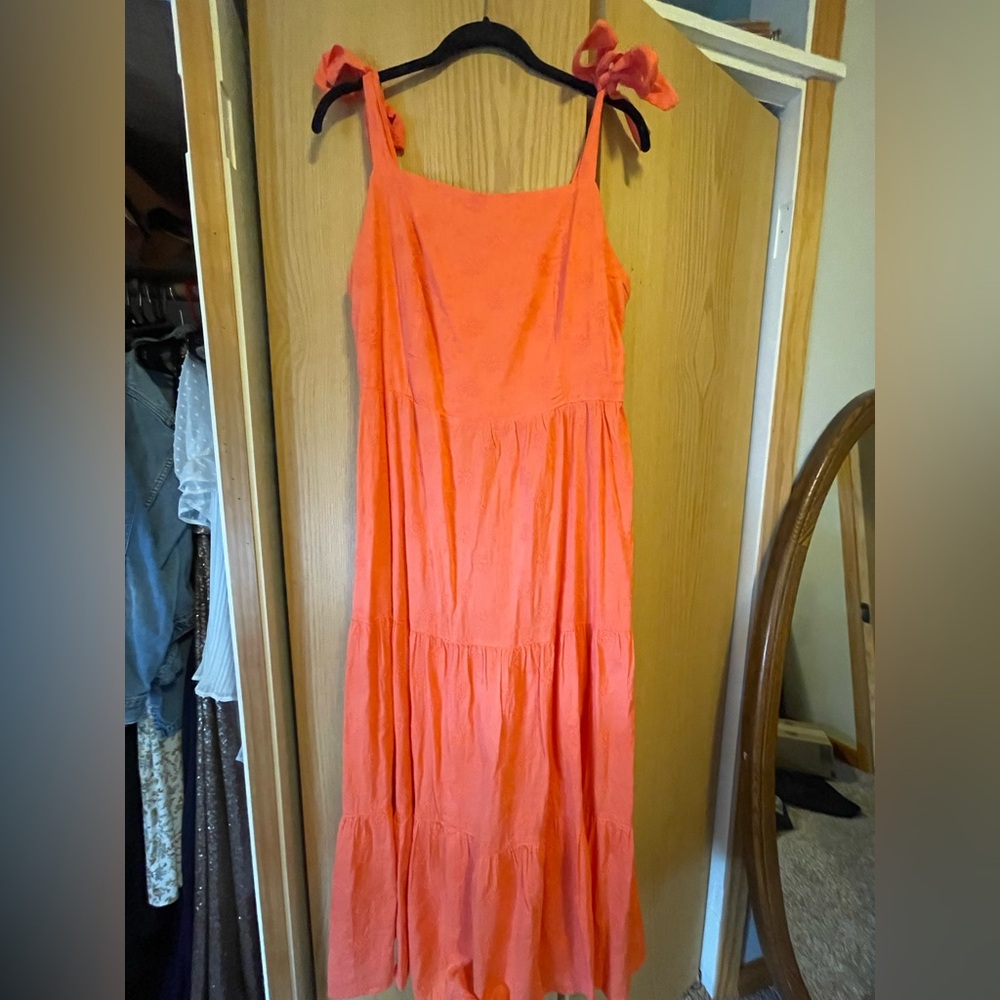 Peach Floral patterned Maxi Dress
